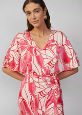 s.Oliver juhlamekko - punainen - kuvioitu - naisten vaatteet - IHANA Store