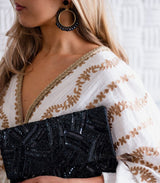 Amanda B. Midnight Sparkle korvakorut - musta - naisten korut - lifestyle - IHANA Store - naisten pukeutuminen