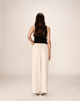 Grace & Mila Picasso housut - kitti - beige - leveälahkeiset housut - naisten vaatteet - muoti - pukeutuminen - lifestyle - IHANA Store - kotimainen verkkokauppa