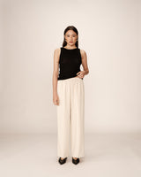 Grace & Mila Picasso housut - kitti - beige - leveälahkeiset housut - naisten vaatteet - muoti - pukeutuminen - lifestyle - IHANA Store - kotimainen verkkokauppa