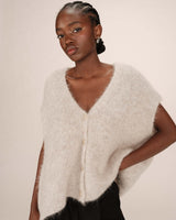 Grace & Mila Savant neuletakki - greige - neuletakit - lyhythihaiset neuletakit - neuleliivit - alpakkasekoite - naisten muoti - lifestyle- IHANA Store