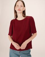 Grace & Mila Shine t-paita - viininpunainen - naisten lyhythihaiset puserot - paidat ja topit - naisten muoti - pukeutuminen - lifestylemyymälä - IHANA Store
