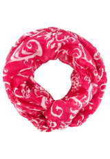 Lasessor Greta silkkituubihuivi - vadelmanpunainen kuvioitu - naisten asusteet - huivit - IHANA Store - llifestylemyymälä
