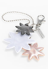 Lasessor Edelweiss heijastin - roosa musta - kukka - koruheijastin - laukkukoru - asusteet - IHANA Store