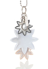 Lasessor Edelweiss heijastin - roosa musta hopea - kukka - koruheijastin - laukkukoru - asusteet - IHANA Store