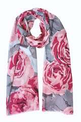 Lasessor Maire huivi - harmaa kuvioitu - naisten asusteet - huivit - kukkakuosinen huivi - IHANA Store - lifestyle