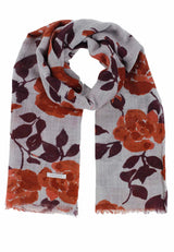 Lasessor Misty Rosette villahuivi - oranssi - kukkakuvioitu - naisten pukeutuminen - asusteet - IHANA Store - lifestylemyymälä