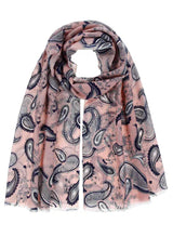 Lasessor Vanamo villahuivi - roosa - paisleykuvioitu - naisten asusteet - IHANA Store