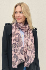 Lasessor Vanamo villahuivi - roosa - paisleykuvioitu - naisten asusteet - IHANA Store