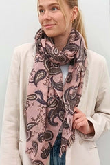 Lasessor Vanamo villahuivi - roosa - paisleykuvioitu - naisten asusteet - IHANA Store