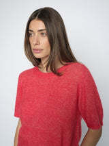 Mos Mosh Mape lyhythihainen neule -vesimeloni - naisten neuleet - ylellinen neule - muoti - lifestyle - IHANA Store - kotimainen verkkokauppa