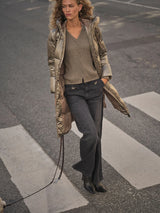 Mos Mosh Nova Metallic untuvatakki - ruskea kiilto- takit - muoti - naisten pukeutuminen - lifestyle - IHANA Store