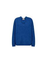 Mos Mosh Thora neule v-aukko - sininen - naisten neuleet - v-aukkoiset neuleet - lifestyle - IHANA Store