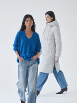 Mos Mosh Thora neule v-aukko - sininen - naisten neuleet - v-aukkoiset neuleet - lifestyle - IHANA Store