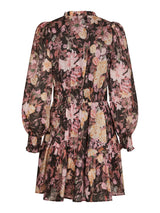 Neo Noir Aberto mekko - musta kukkakuvioitu - frillamekko - naisten vaatteet - muoti - kukkamekot - lifetsyle - IHANA Store - kotimainen verkkokauppa