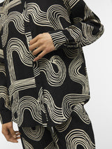 Object Jalli kauluspaita - musta - kuvioitu - vapaa-ajanvaate - naisten vaatteet - IHANA Store - lifestylemyymälä