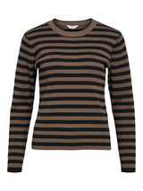 Object Ester neulepusero  - raitaneule - musta - ruskea - naisten vaatteet - IHANA Store