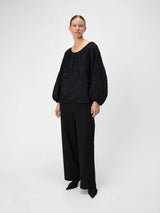 Object Fara pusero - musta - paljettipaita - kirjailtu kangas - naisten vaatteet - IHANA Store