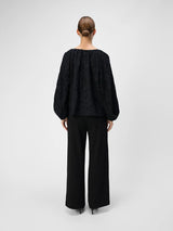 Object Fara pusero - musta - paljettipaita - kirjailtu kangas - naisten vaatteet - IHANA Store