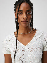 Object Feodora t-paita - valkoinen - pitsipaita - naisten vaatteet - lyhythihainen pusero - muoti - IHANA Store - lifestyle - verkkokauppa