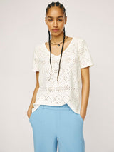 Object Feodora t-paita - valkoinen - pitsipaita - naisten vaatteet - lyhythihainen pusero - muoti - IHANA Store - lifestyle - verkkokauppa