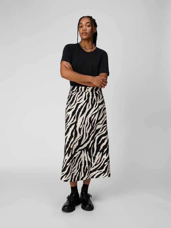 Object Jacira hame - kuvioitu - beige - musta - viskoosihame - alaosa - naisten vaatteet - IHANA Store - lifestylemyymälä - kotimainen verkkokauppa