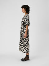 Object Jacira mekko - kuvioitu - musta - beige - midimekko - naisten vaatteet - IHANA Store