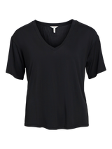Object Jannie t-paita - musta - lyhythihainen paita - v-aukko - naisten yläosat - vaatteet - muoti - IHANA Store - lifestyle myymälä