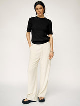 Object Noelle neulepusero - musta - lyhythihainen paita - ribbineulos - tyköistuva - naisten vaatteet - IHANA Store - lifestylemyymälä - nettikauppa