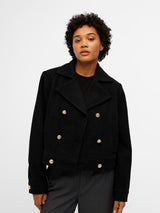 Object Noora villakangastakki - musta - lyhyt takki - naisten takit - naistenvaateliike - IHANA Store