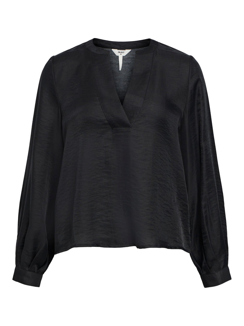 Object Sirfu pusero - musta - v-aukkoinen - pitkät hihat - naisten yläosa - IHANA Store - lifestylemyymälä - verkkokauppa