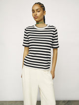 Object Ester neulepusero - musta-beige raidallinen - naisten vaatteet - neuleet - muoti - IHANA Store - lifestyle