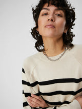 Object Ester neule - luonnonvalko - musta raidallinen - neuleet ja neuletakit - vaatteet ja muoti - IHANA Store - lifestyle