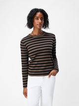 Object Ester neulepusero  - raitaneule - musta - ruskea - naisten vaatteet - IHANA Store