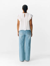 Object Jann toppi - valkoinen - hihaton toppi - frillatoppi - naisten vaatteet - naisten pukeutuminen - lifestylemyymälä - IHANA Store