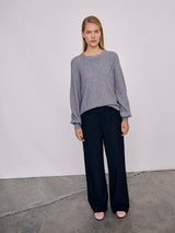 Object Lisa leveälahkeiset housut - musta - raidallinen - liituraita - naisten vaatteet - alaosa - housut - IHANA Store