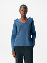 Object Reynard neulepusero - sininen - v-aukko - v-aukkoinen neule - villaton neule -  naisten vaatteet- muoti - pukeutuminen - IHANA Store