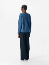 Object Reynard neulepusero - sininen - v-aukko - v-aukkoinen neule - villaton neule -  naisten vaatteet- muoti - pukeutuminen - IHANA Store