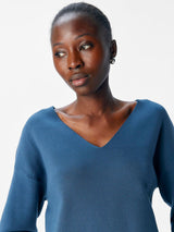 Object Reynard neulepusero - sininen - v-aukko - v-aukkoinen neule - villaton neule -  naisten vaatteet- muoti - pukeutuminen - IHANA Store
