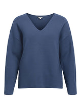 Object Reynard neulepusero - sininen - v-aukko - v-aukkoinen neule - villaton neule -  naisten vaatteet- muoti - pukeutuminen - IHANA Store