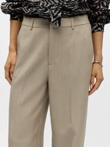 Object Sigrid Casual housut - beige meleerattu - naisten housut - muoti - pukeutuminen - lifestyle - IHANA Store