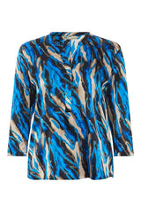 PBO Bali silkkipaita - sini-kuvioitu - hihallinen pusero - naisten vaatteet - IHANA Store - lifestylemyymälä