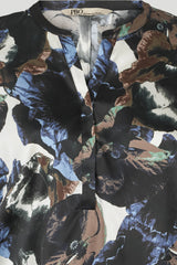 PBO Bali silkkipaita - kuvioitu - musta -sininen - yläosa - silkkipaidat - naisten vaatteet - IHANA Store - lifestylemyymälä