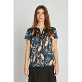 PBO Blaine silkki t-paita - sini-kuvioitu - naisten muoti - paidat ja puserot - lifestyle - IHANA Store