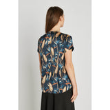 PBO Blaine silkki t-paita - sini-kuvioitu - naisten muoti - paidat ja puserot - lifestyle - IHANA Store