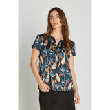 PBO Blaine silkki t-paita - sini-kuvioitu - naisten muoti - paidat ja puserot - lifestyle - IHANA Store