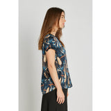 PBO Blaine silkki t-paita - sini-kuvioitu - naisten muoti - paidat ja puserot - lifestyle - IHANA Store