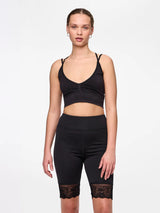 Pieces Miva pyöräilyshortsit - musta - naisten vaatteet - asusteet - pitsi - IHANA Store - lifestyle