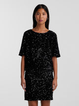 Pieces Kam paljettipaita - musta - juhlapaita - naisten vaatteet - IHANA Store