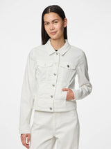 Pieces Coia farkkutakki - valkoinen - naisten takit - muoti - lifestyle - IHANA Store